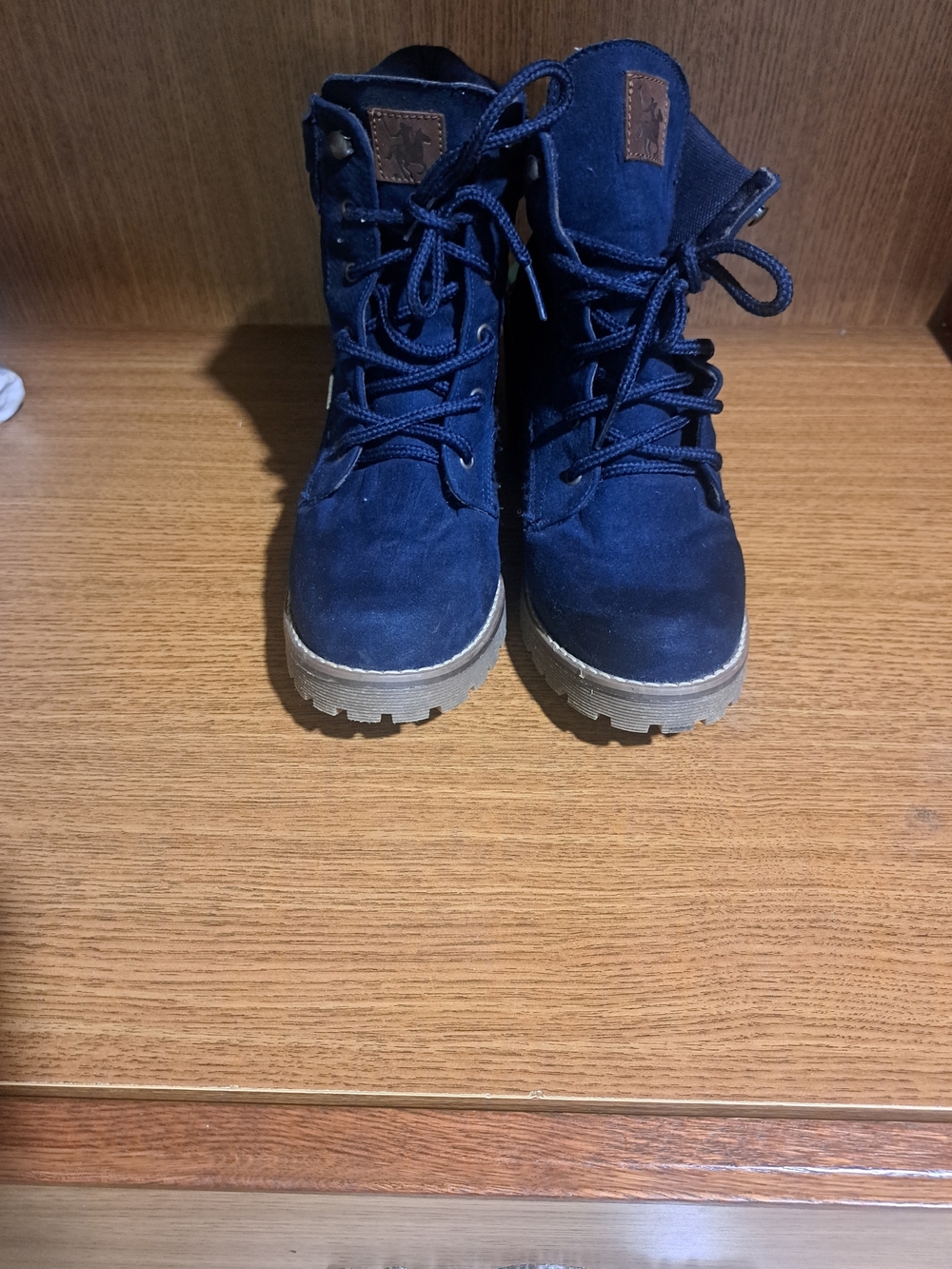 Beverly Hills Polo Club Navy Suede Lace-Up Ankle Boots
